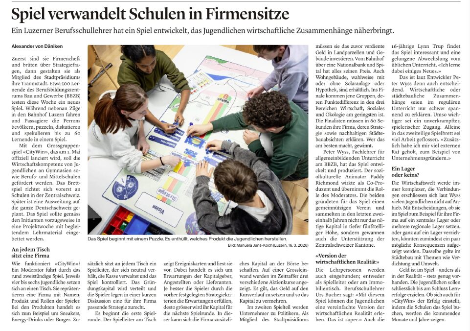 Luzerner Zeitung Artikel — CityWin